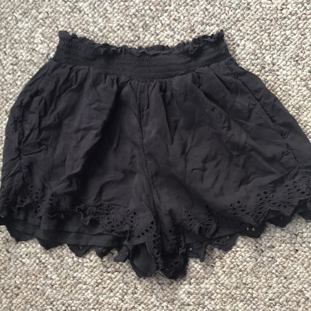 dark grey flowy shorts
